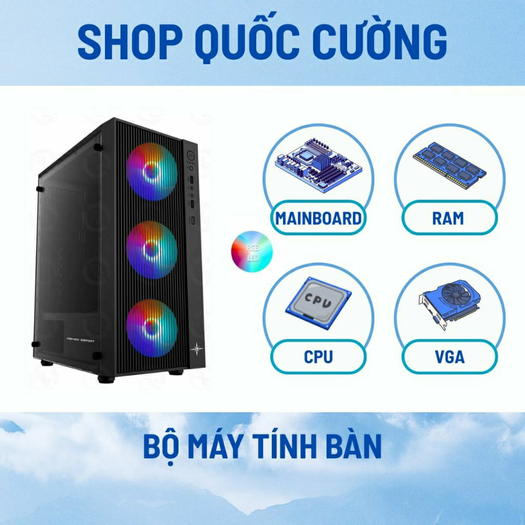 Bộ máy tính bàn Ryzen 5 3400G | 16G | RX 6500 XT 4GB, KENOO ESPORT AF13. hàng new bảo hành 24 tháng.