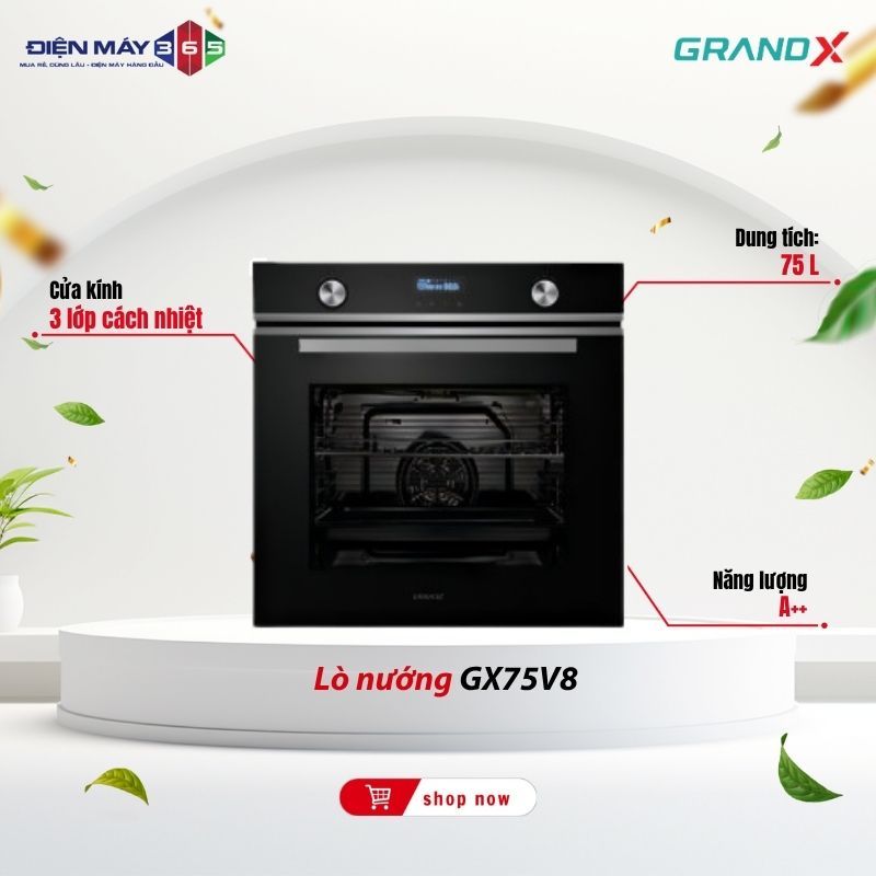 Lò nướng âm tủ GrandX GX75V8 - Lò Nướng Âm Tủ Sang Trọng, Nấu Nướng Tiện Lợi