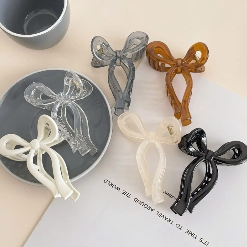 Set Kẹp Tóc Dạng Nơ Lớn Bằng Acrylic Màu Thạch Ngọt Ngào Thời Trang Cho Nữ #TQ09 - Kẹp tóc xinh 2k