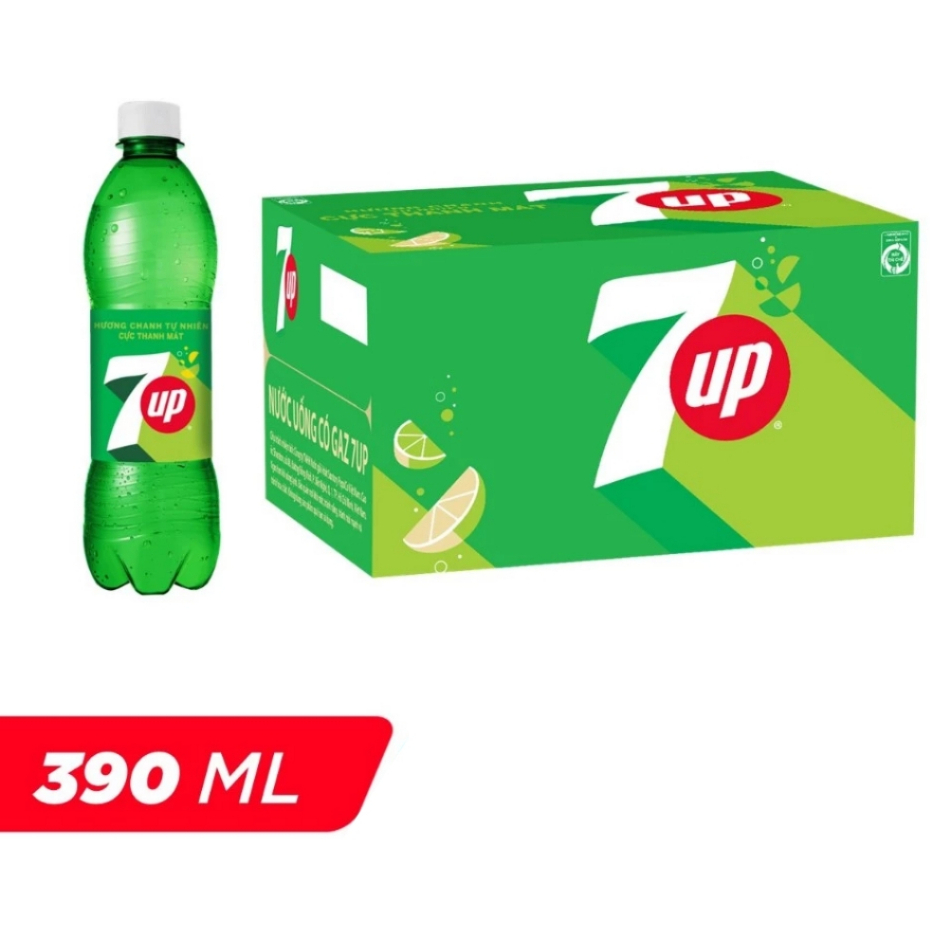 Thùng 24 chai 7Up / 7 Up hương chanh 390ml