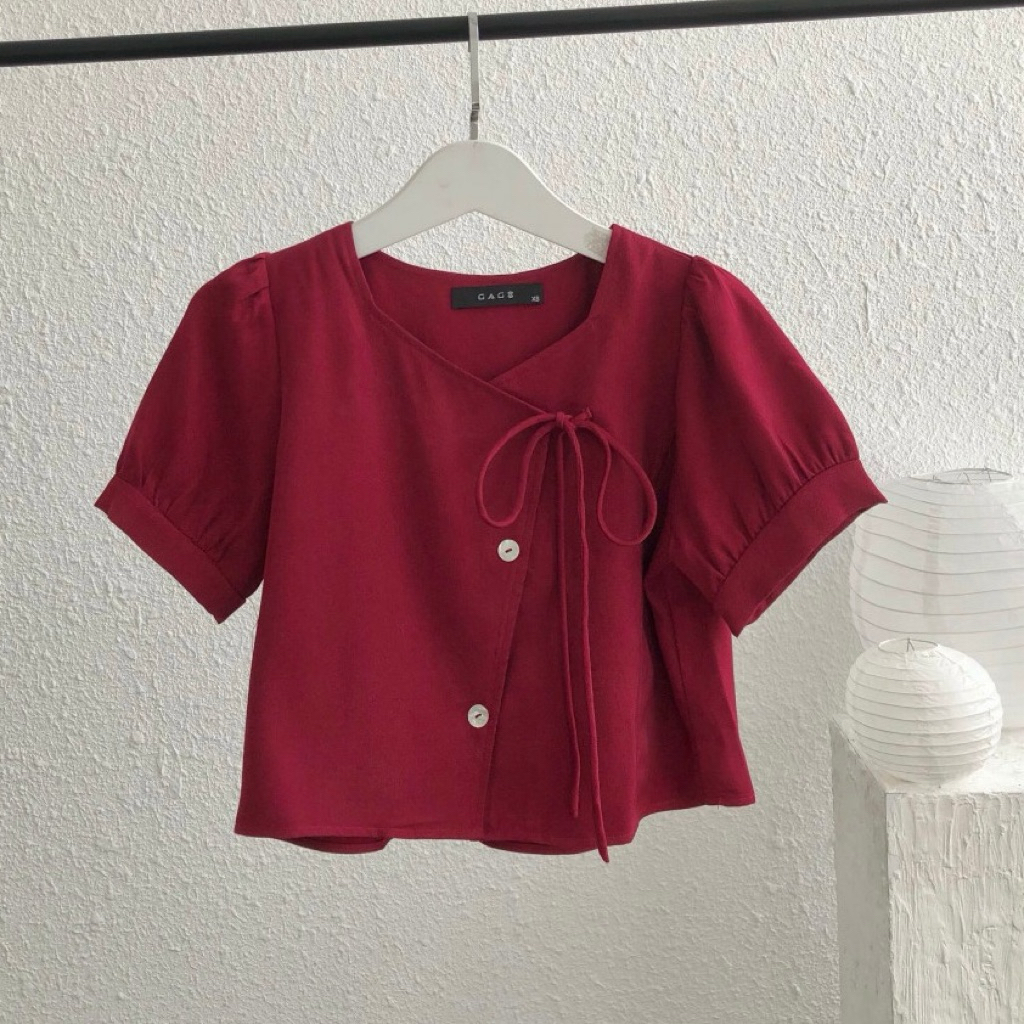 [THANH LÝ] _ ÁO KIỂU THIẾT KẾ MÀU ĐỎ _ GAGO BRAND