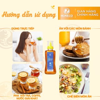 Mật ong hoa rừng HONECO 450G - Chai nắp bóp tiện dụng