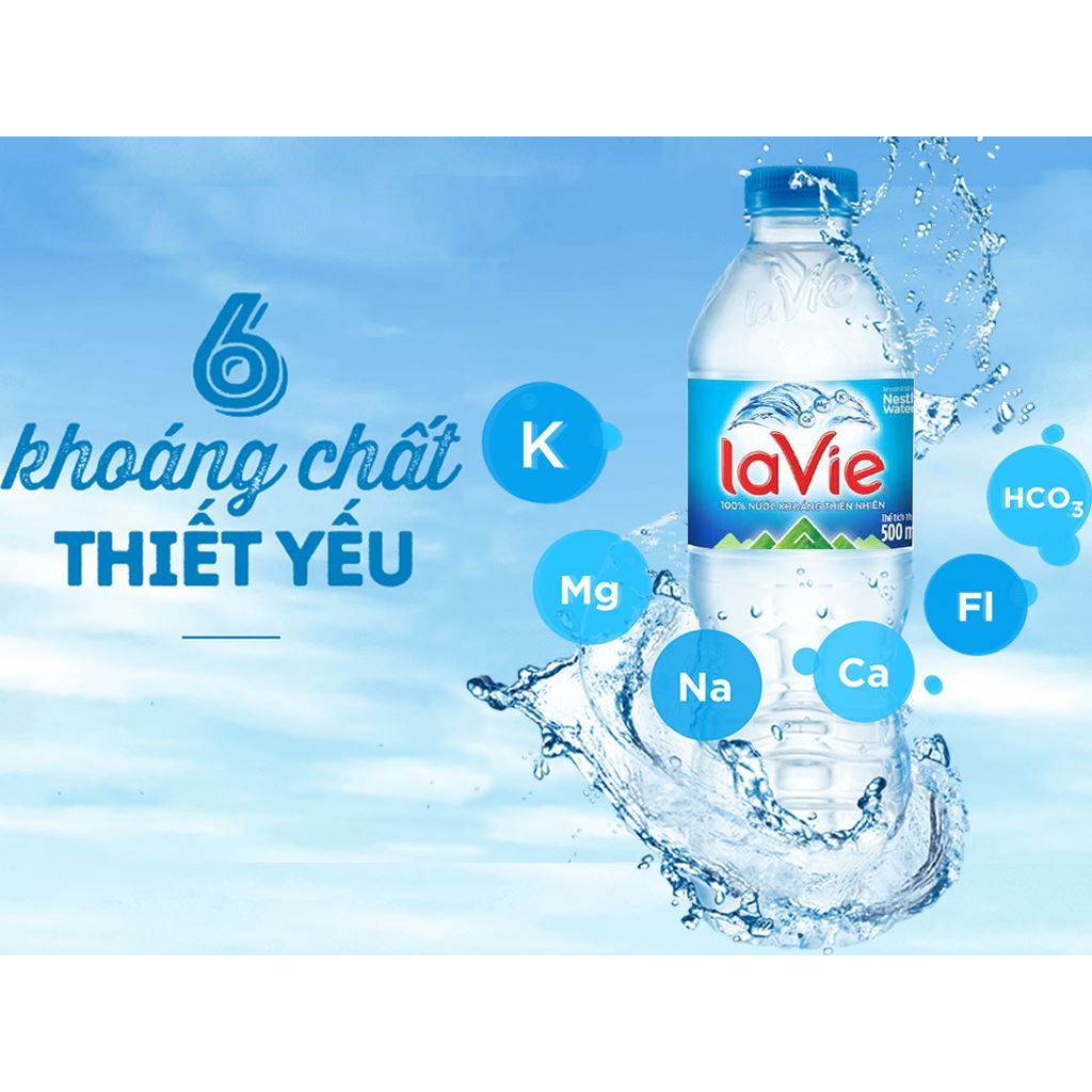 Thùng 24 chai nước khoáng LaVie 500ml