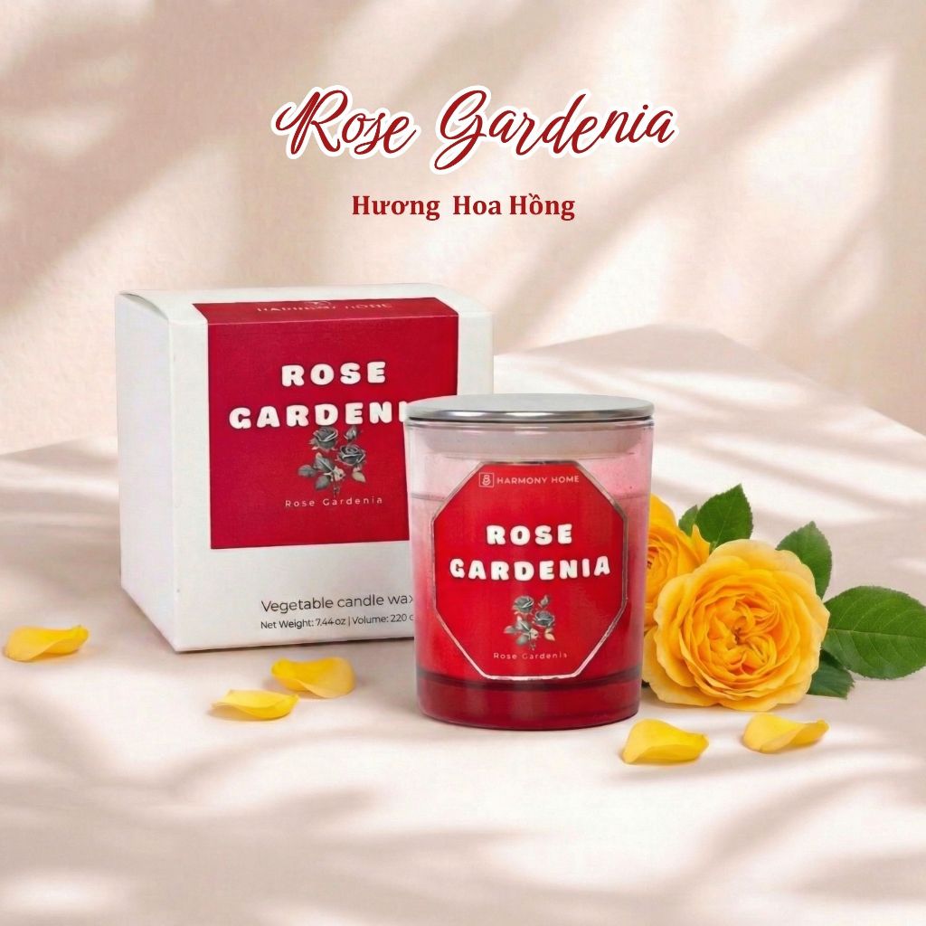 Nến Thơm Rose Gardenia A Harmony Home – Hương Hoa Hồng Quyến Rũ 150g