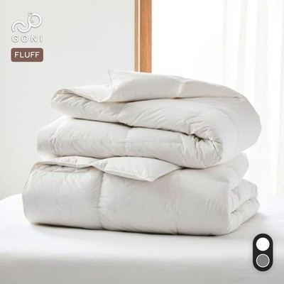 Ruột chăn mền bông gòn lông vũ Goni Fluff màu trắng, xám / Kích thước 1m5 x 2m, 2m x 2m3