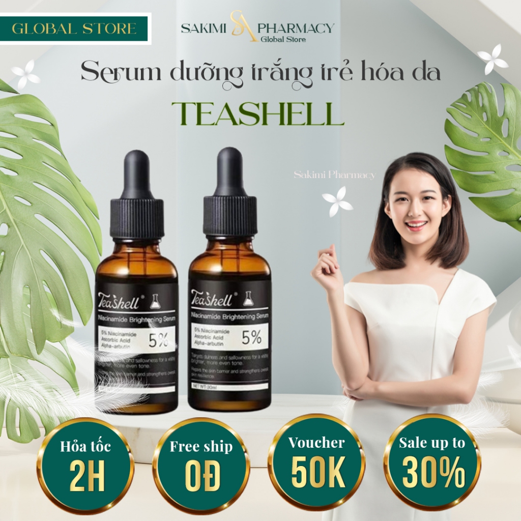 Serum Sáng Da Niacinamide TEASHELL – Serum 5% Niacinamide Teashell Khử Thâm Nám, Dưỡng Da Căng Bóng 