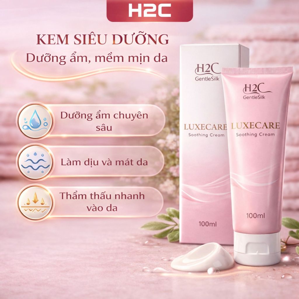 Kem siêu dưỡng da sau triệt lông, cạo lông H2C Gentlesilk LUXECARE 100ml