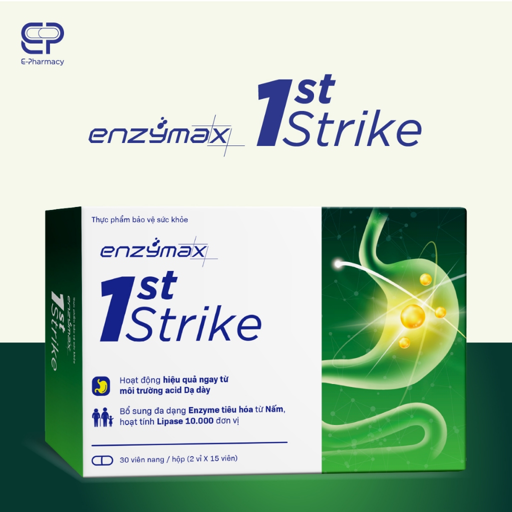 Viên Uống Hỗ Trợ Tiêu Hóa Enzymax First Strike Indusen (Hộp 30 Viên)