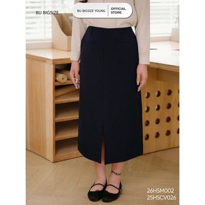 Chân váy dài A xẻ trước (không kèm đai) BIGSIZE (55kg đến 95kg) - 25HSCV026 - [BU Bigsize]