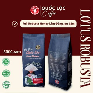 Cà Phê Rang Xay Lotus Robusta 500g - Pha Phin & Pha Máy - Quốc Lộc