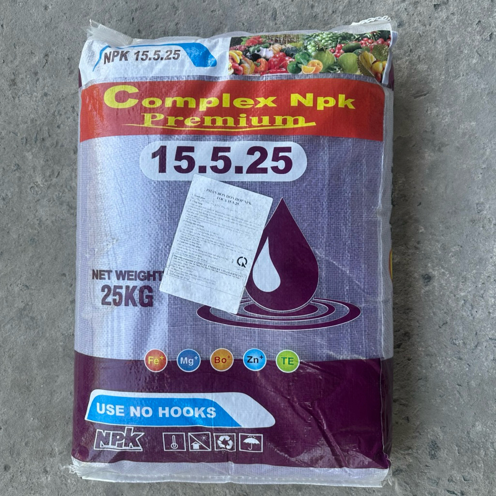 NPK 15 5 25 25Kg Giúp Cây Trồng Mập Gốc, Cành, Lá To, Nuôi Trái