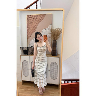 (HÀNG ĐẶT TRƯỚC) Đầm voan chấm bi mix ren #910