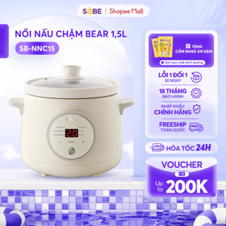 Nồi Nấu Chậm BEAR 1.5L Nồi Nấu Chậm Cho Bé Hầm Giữ Ấm Giữ Trọn Chất Dinh Dưỡng Bản Tiếng Việt NNC15