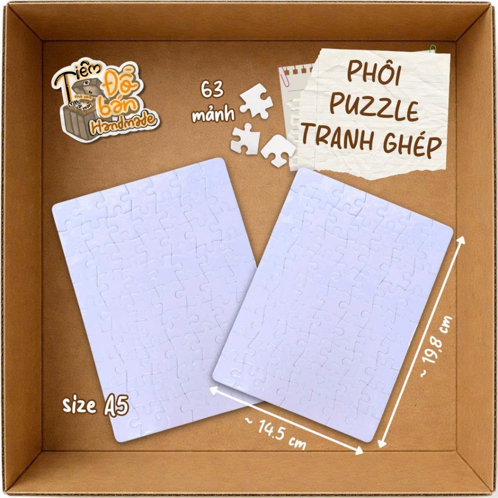 Phôi tranh ghép, puzzle In chuyển nhiệt size A5 14.5×19.8cm 63 mảnh hoặc 80 mảnh