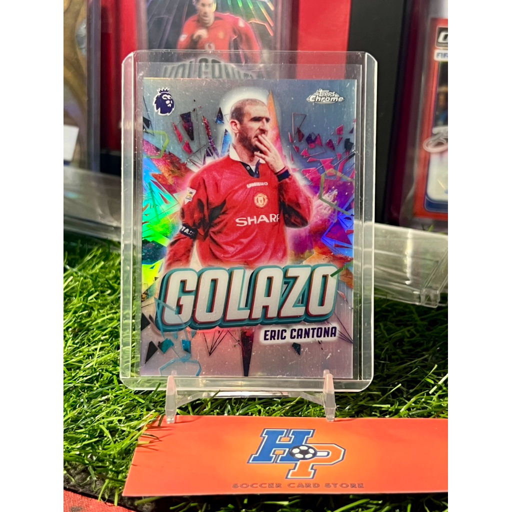 Thẻ bóng đá Eric Cantona Golazo Topps Chrome EPL 2025/26