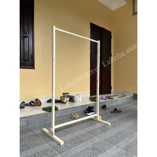 Kệ Treo Quần Áo Gỗ Thông Đứng Sàn Khung Chữ U Giá Treo Đồ Decor Phòng Ngủ Shop Quần Áo