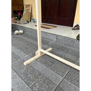 Kệ Treo Quần Áo Gỗ Thông Đứng Sàn Khung Chữ U Giá Treo Đồ Decor Phòng Ngủ Shop Quần Áo