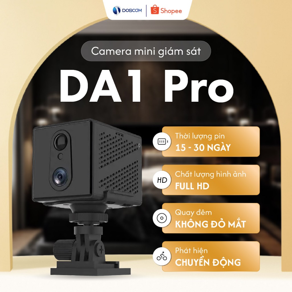 (Tặng Sim 4G) Camera 4G Doscom DA1 Pro - Dùng Mạng 4G, Pin Tối Đa 15 Ngày, Full HD 2mp