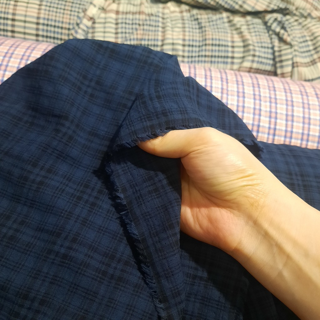 VẢI THÔ / KATE KẺ TÔNG XANH ĐEN 100% COTTON - CHẤT MỀM, MÁT, NHẸ - MAY SƠ MI, VÁY, BỘ ĐỒ
