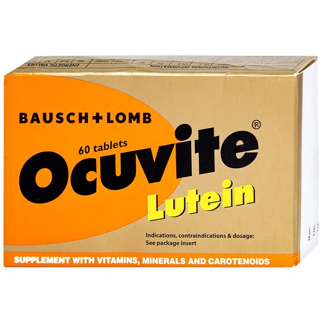 Viên bổ mắt Ocuvite Lutein (3 vỉ x 20 viên)