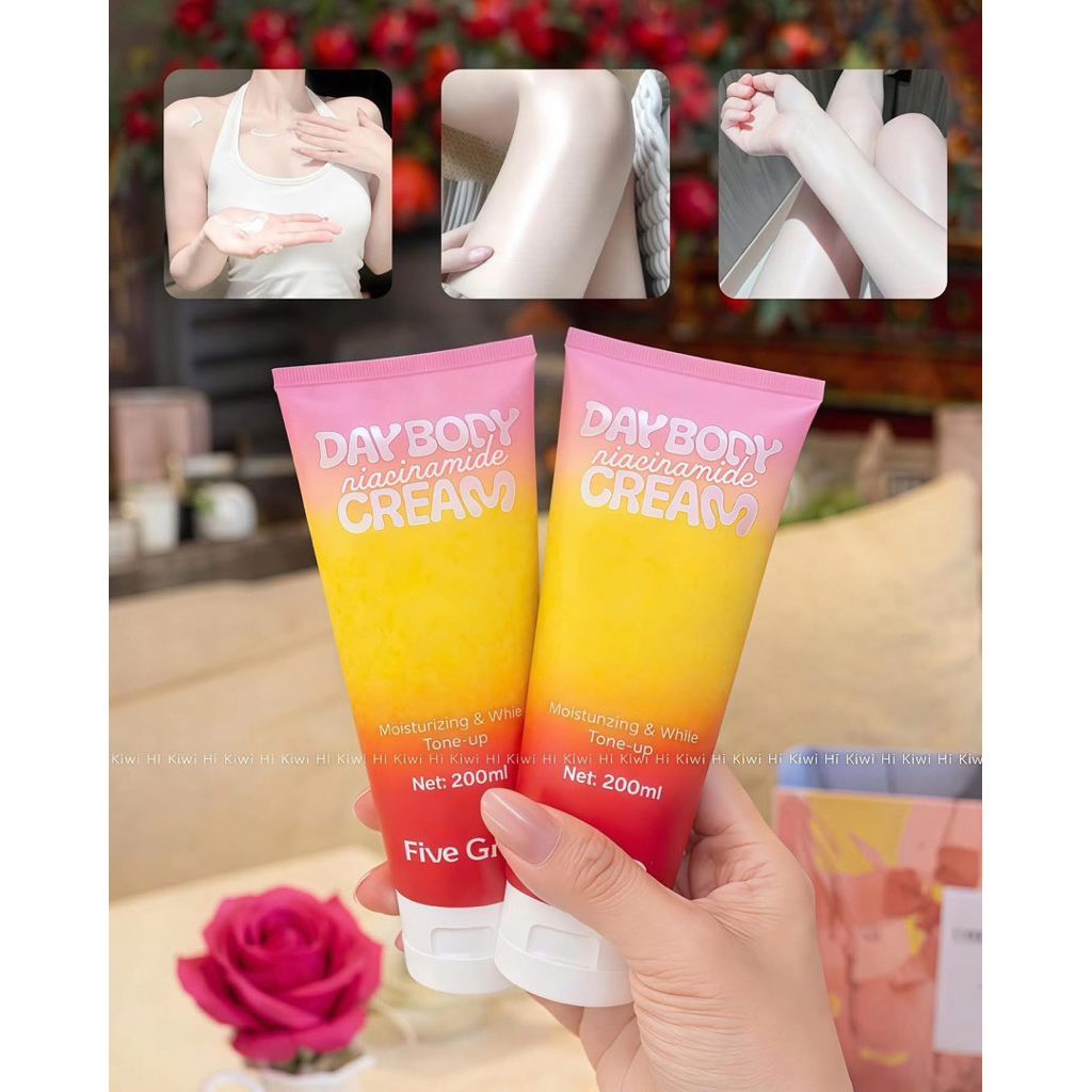 Kem dưỡng trắng nâng tone body Five Grains Niacinamide Body Cream 200ml – Dưỡng ẩm, giúp da sáng mịn