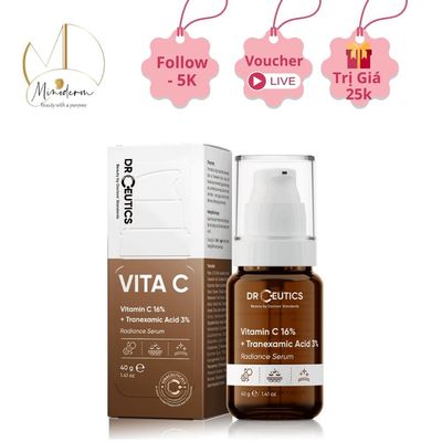 Serum DrCeutics Vitamin C 16%, Tranexamic 3% tinh chất giảm thâm, làm sáng da hiệu quả 30ml