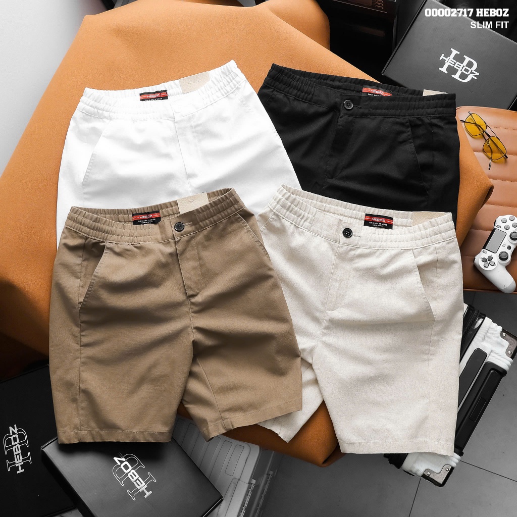Quần short nam HEBOZ linen 4M - 00002717