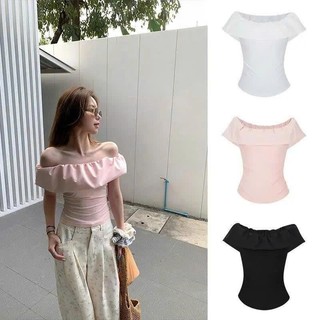 (DEAL MỞ BÁN - HÀNG QCCC) Áo thun trễ vai nhún 2 bên eo ôm body co dãn mùa hè hottrend MA SP435