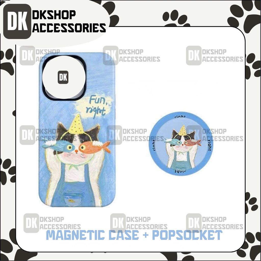 Ốp Lưng Từ Tính Fun Right Blue Kèm Popsocket Hít Nam Châm – TPU Mềm, Chống Trầy Xước | DKshop