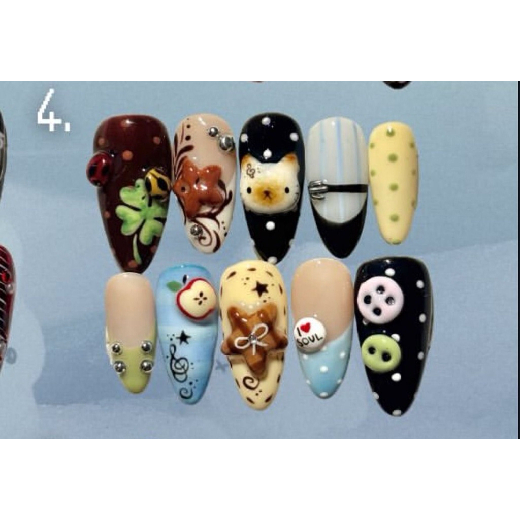 Nailbox - Nail 3D Harajuku Style –Nút Retro Cá Tính & Kawaii Mix Style