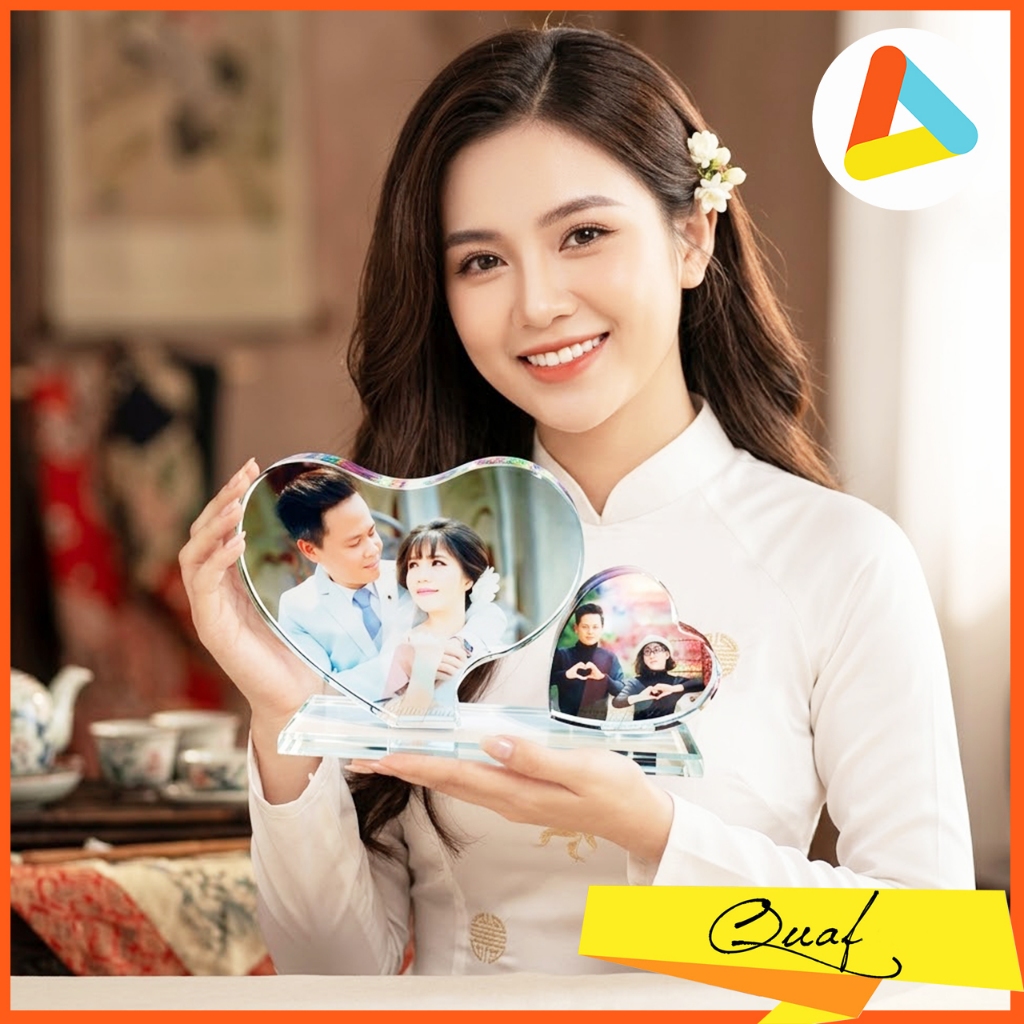 In ảnh lên pha lê tim đôi