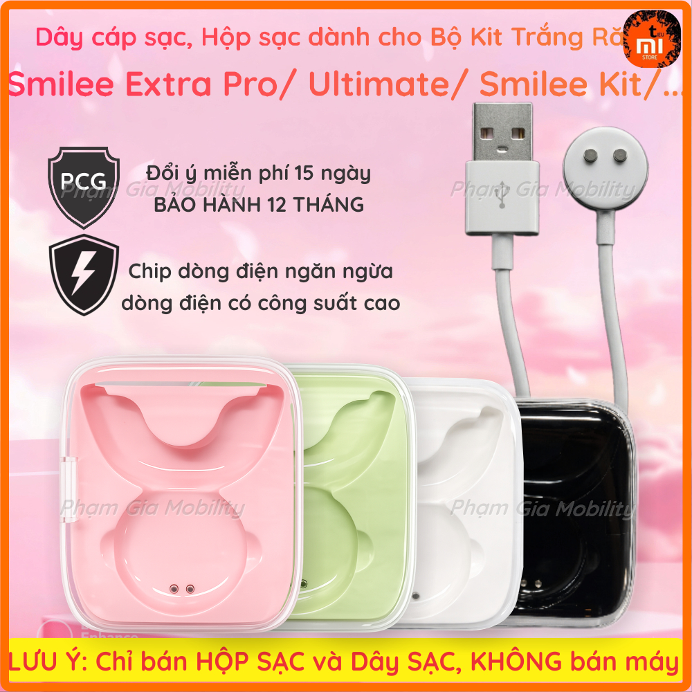 (BH 12T) Dây cáp sạc từ tính dành cho máy Led tẩy trắng răng tại nhà Smilee Extra, Extra Pro, Ultima