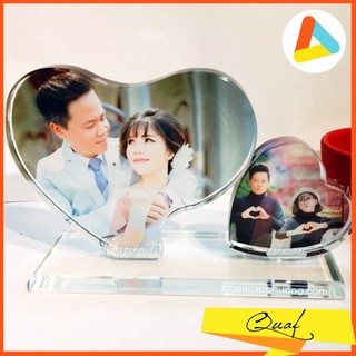 In ảnh lên pha lê tim đôi