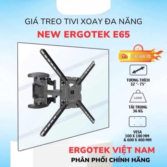 Giá treo tivi góc xoay ErgoTek E68 / E66 / E64 / E85 - Giá Treo Tivi Đa Năng P5 / P6 - Xoay Đa Năng
