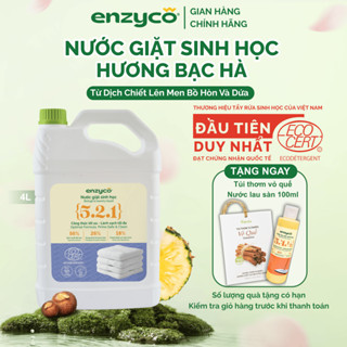 Nước Giặt Sinh Học ENZYCO Từ Bồ Hòn Và Dứa Đạt Chứng Nhận ECODETERGENT-ECOCERT 2L, Hương Bạc Hà
