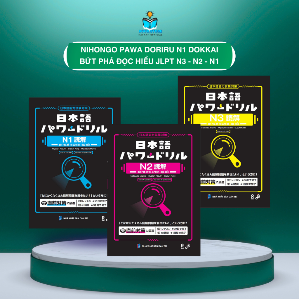Sách tiếng Nhật - Combo 3 cuốn Nihongo Pawa Doriru Dokkai N3 – N2 – N1