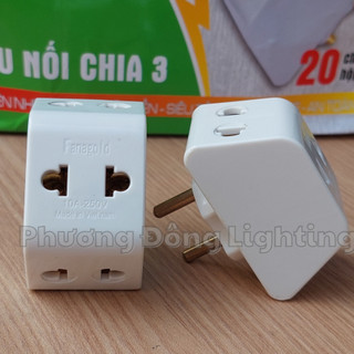Phích cắm chia 3 ổ cắm -  Đầu Nối Chia 3 Ổ Cắm Đa Năng  An Toàn Tiện Dụng Thương Hiệu Fanagold