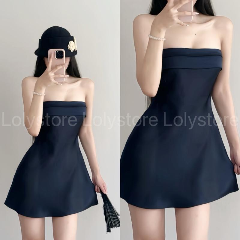 Đầm body nữ lụa TÔ CHÂU CAO CẤP dáng ngắn xoè nhẹ phong cách thời trang Lolystore NH468 | BigBuy360 - bigbuy360.vn