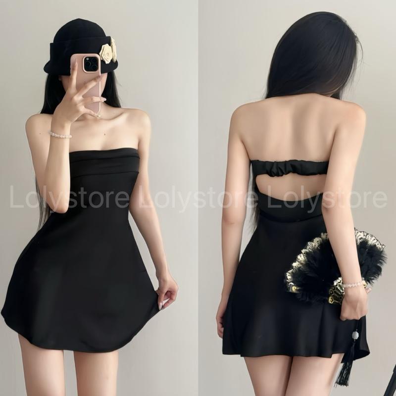 Đầm body nữ lụa TÔ CHÂU CAO CẤP dáng ngắn xoè nhẹ phong cách thời trang Lolystore NH468 | BigBuy360 - bigbuy360.vn