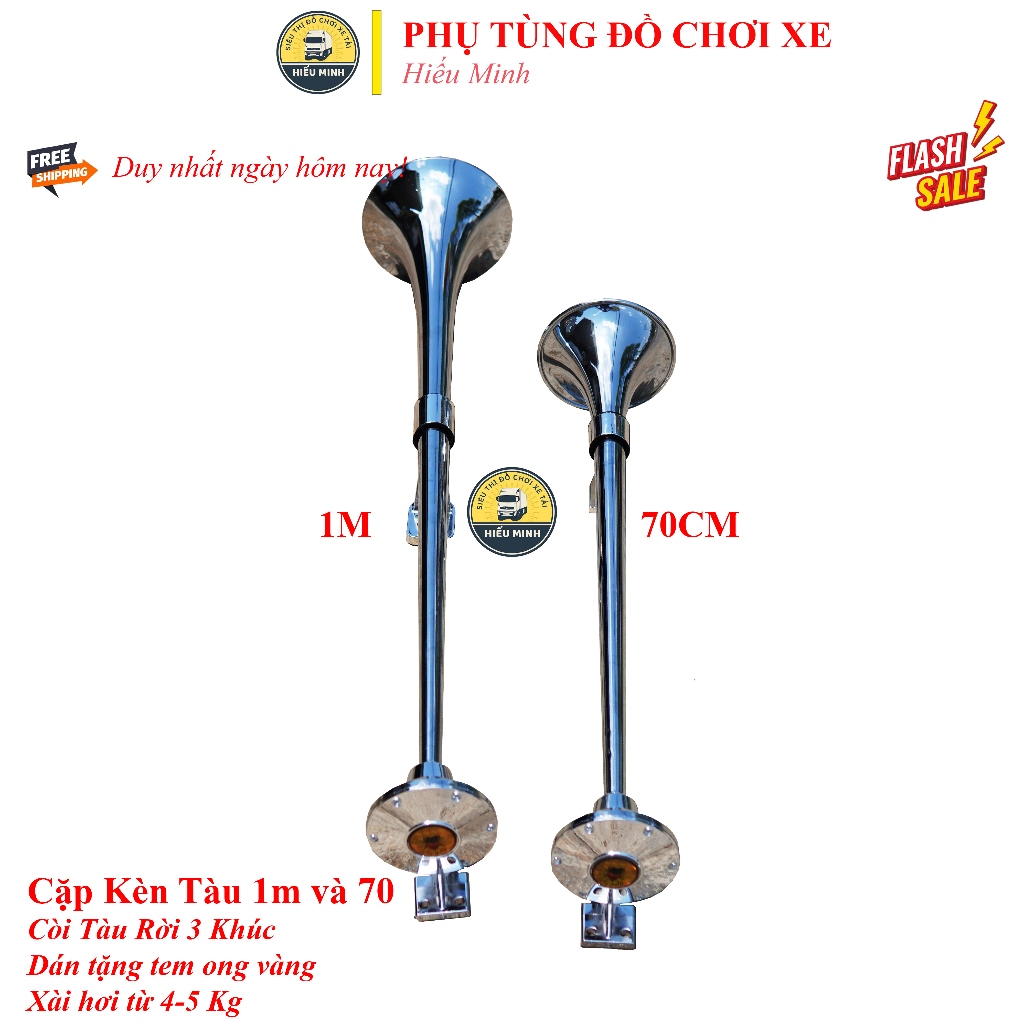 Còi Hơi Tàu 70cm - 1m 100% Dành Cho Xe Tải & Tàu Thuyền Phụ Tùng Phanh Điều Tốc Xe còi ong vàng  xe 