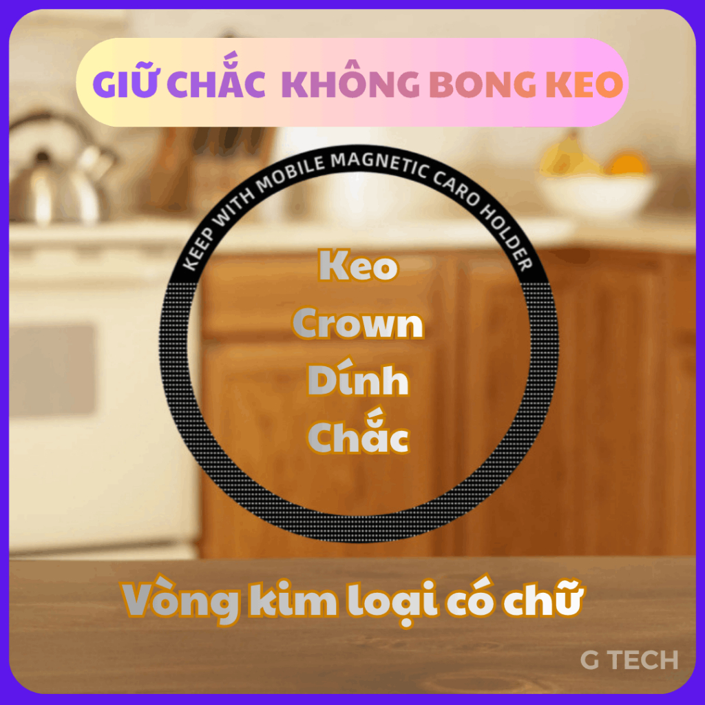 5 Vòng hình tròn có chữ, dùng để tạo bề mặt để giá đỡ nam châm hoặc thiết bị từ tính hít vào _GTech