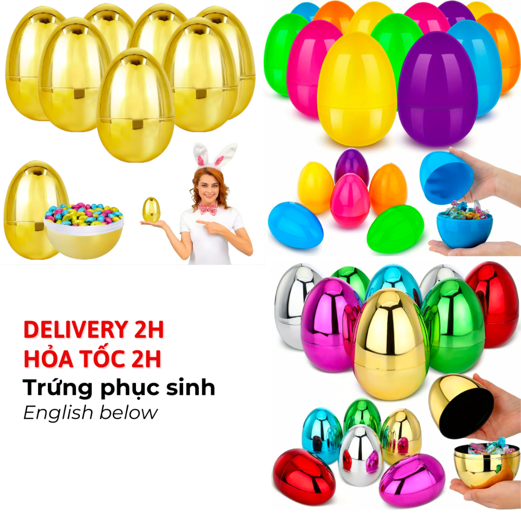 Combo 3 Trứng, Combo 6 Trứng Phục Sinh 6cm Có Nắp Đậy - Combo 3 Easter Eggs Combo 6 Easter Eggs for 