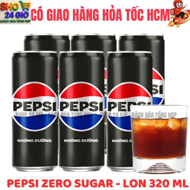 Pepsi  Không Calo lốc 6  Lon 320 Ml