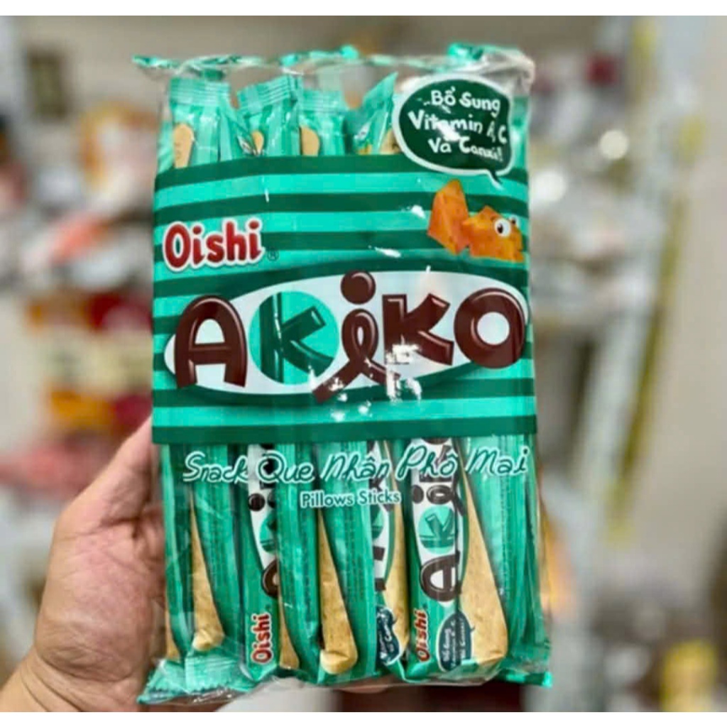 Bánh Que Akiko Oishi Đủ Vị, Snack Que Nhân Kem, Snack Que Akiko Chính Hãng