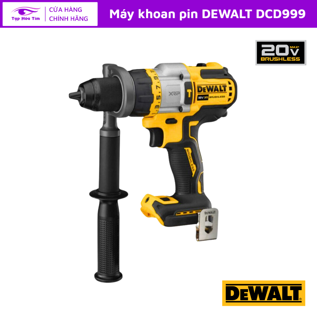 Thân Máy Khoan Pin 3 Chức Năng DeWalt DCD999N-B1 (126Nm) - Động Cơ Không Chổi Than, Công Nghệ Flexvo