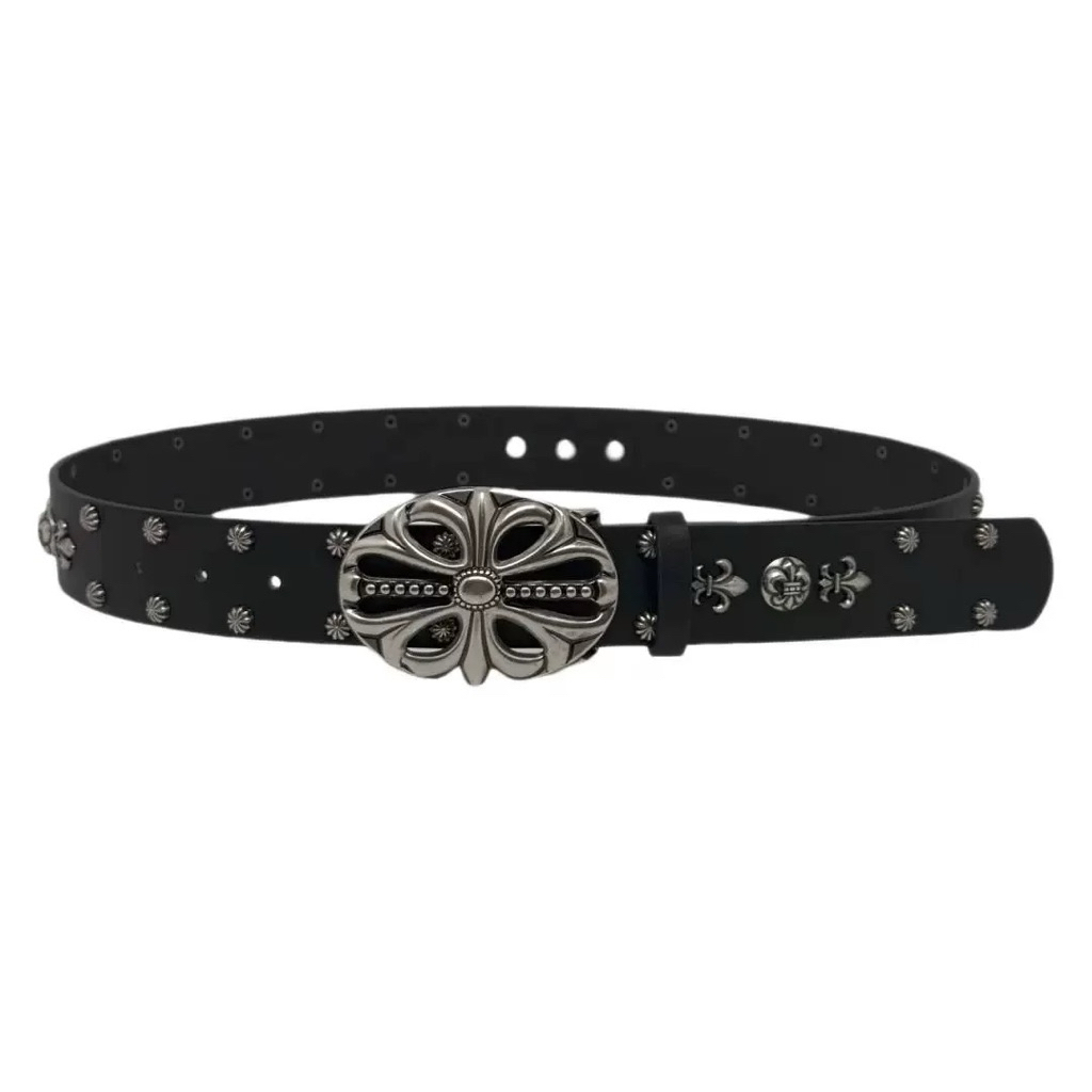 Vintage punk skull studded belt