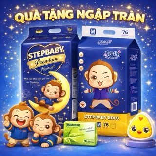 [Quà Tặng Ngập Tràn] Tã Bỉm Stepbaby (Premium/Gold) Siêu Mỏng, Thấm Hút Vượt Trội ( Sumikko, Honey )