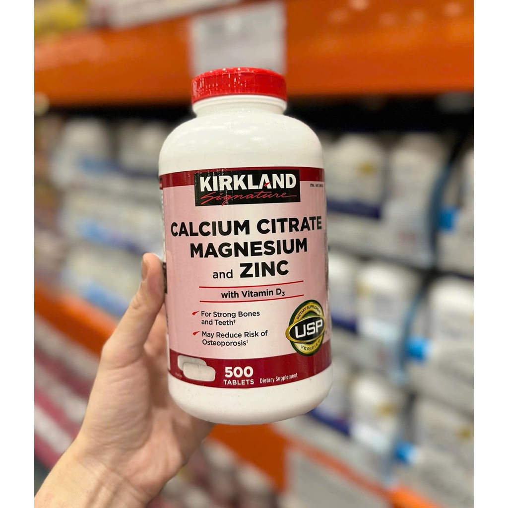 KIRKLAND Calcium Citrate, Magnesium and Zinc with D3 (500 viên) 🇺🇲 ✈️