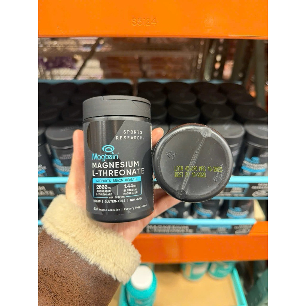 Viên uống bổ sung Magie Sports Research Magtein Magnesium L-Threonate 2000mg 135 Capsules ₫