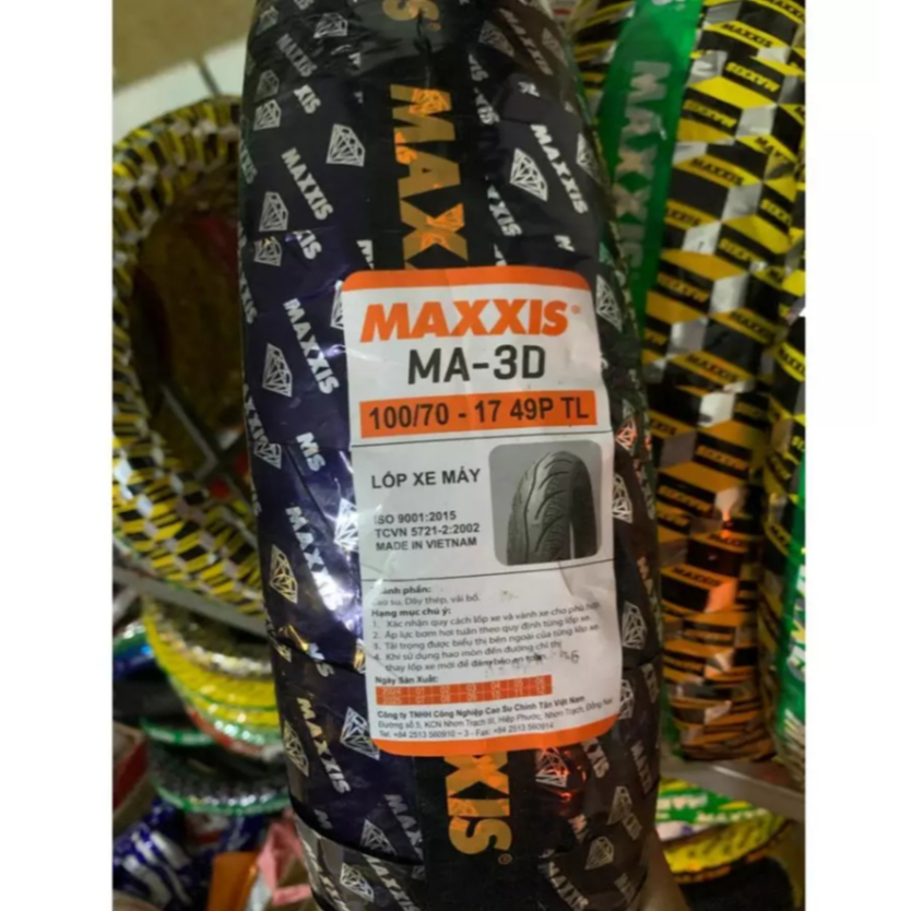 Vỏ bánh sau Exciter 135 không ruột , Lốp 100/70-17 Maxxis